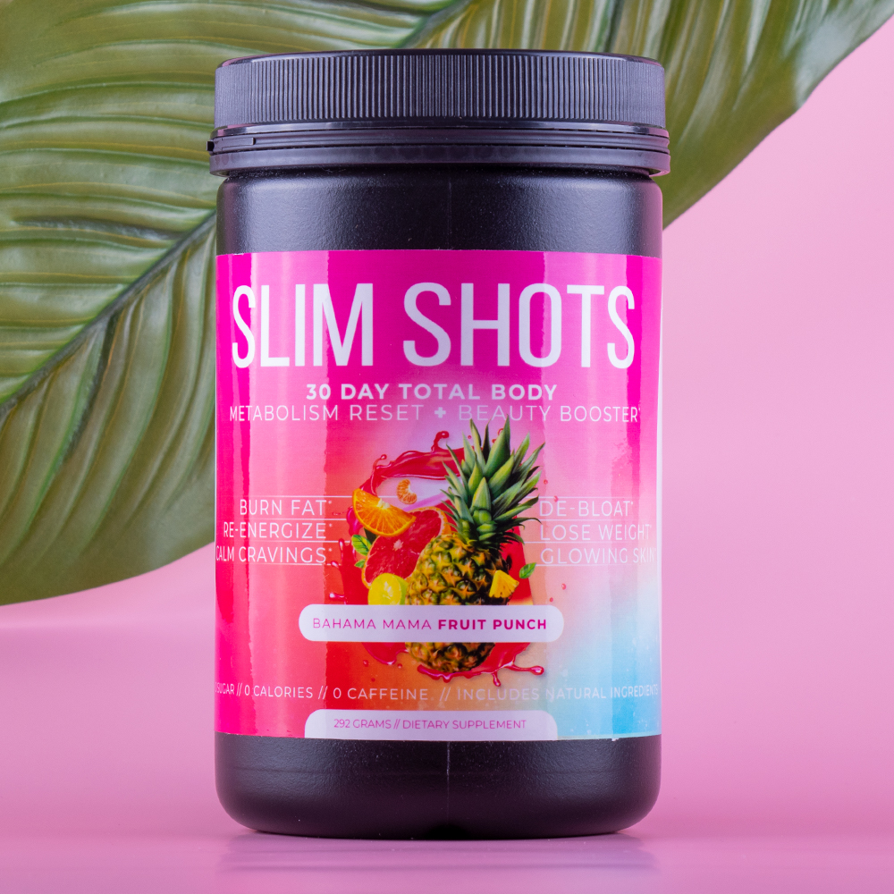 Slim Shots - Fruit Punch Flavor (30 Day Total Body Metabolism Reset &  Beauty Booster) - Fit Body Weight Loss