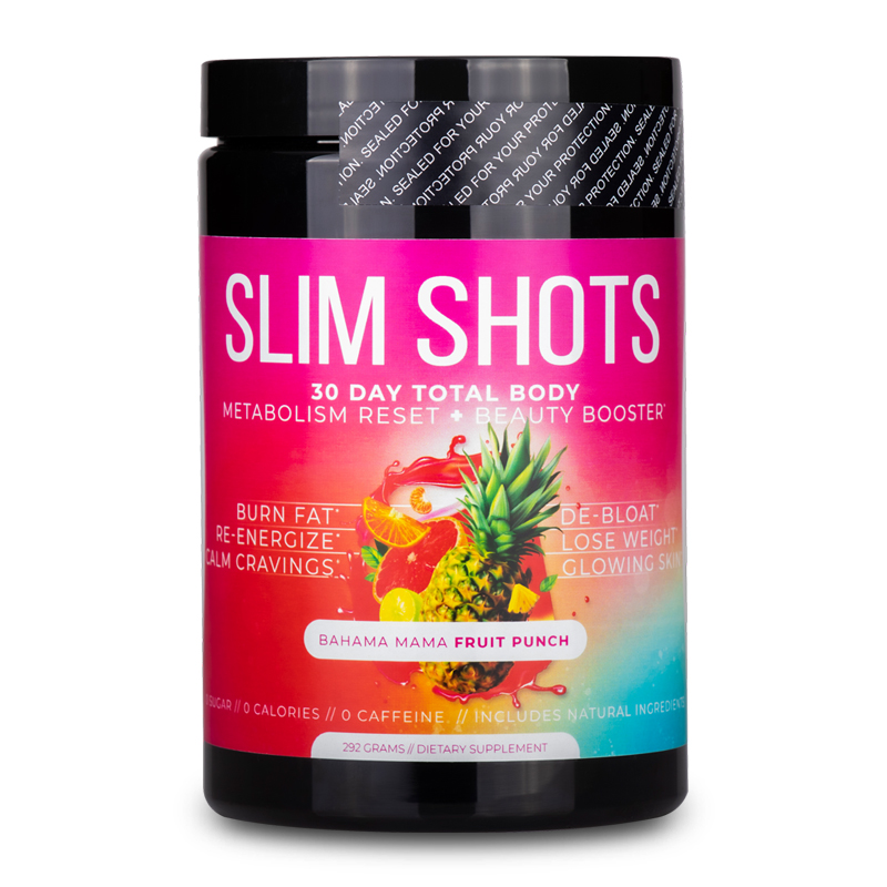 Slim Shots - Fruit Punch Flavor (30 Day Total Body Metabolism Reset &  Beauty Booster) - Fit Body Weight Loss